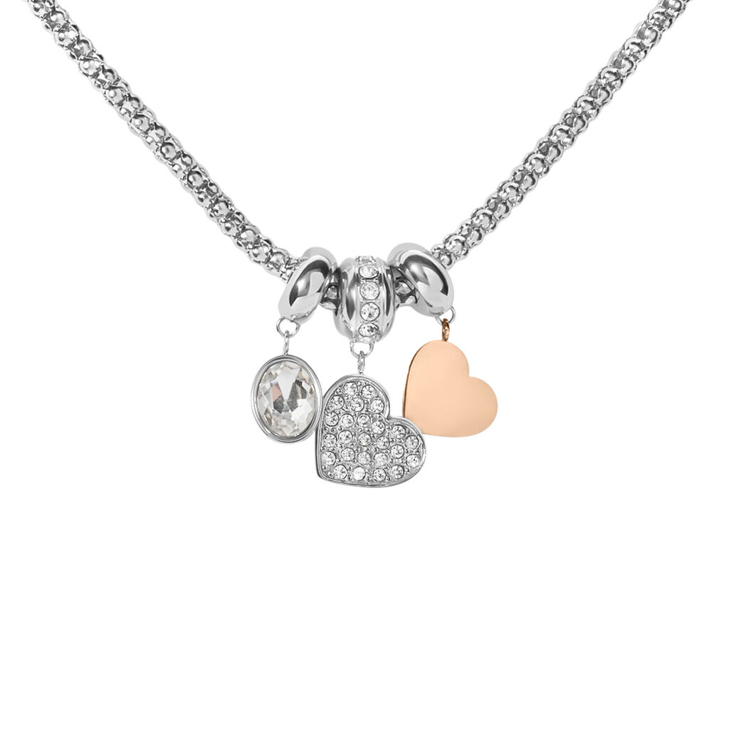 Collana Lady Chic Acciaio Bicolore Bianco / Rosa Cristallo - Collane Donna | Stroili