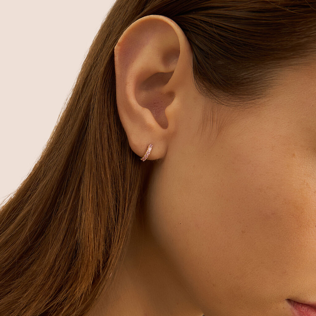 Orecchini A Cerchio Toujours Oro Giallo Cubic Zirconia