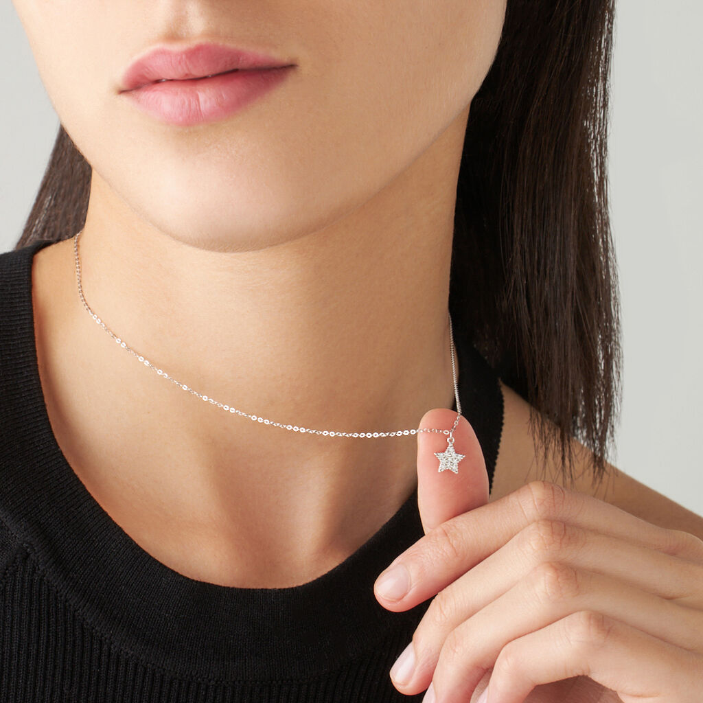 Collana Claire Oro Bianco Cubic Zirconia - Collane Donna | Stroili
