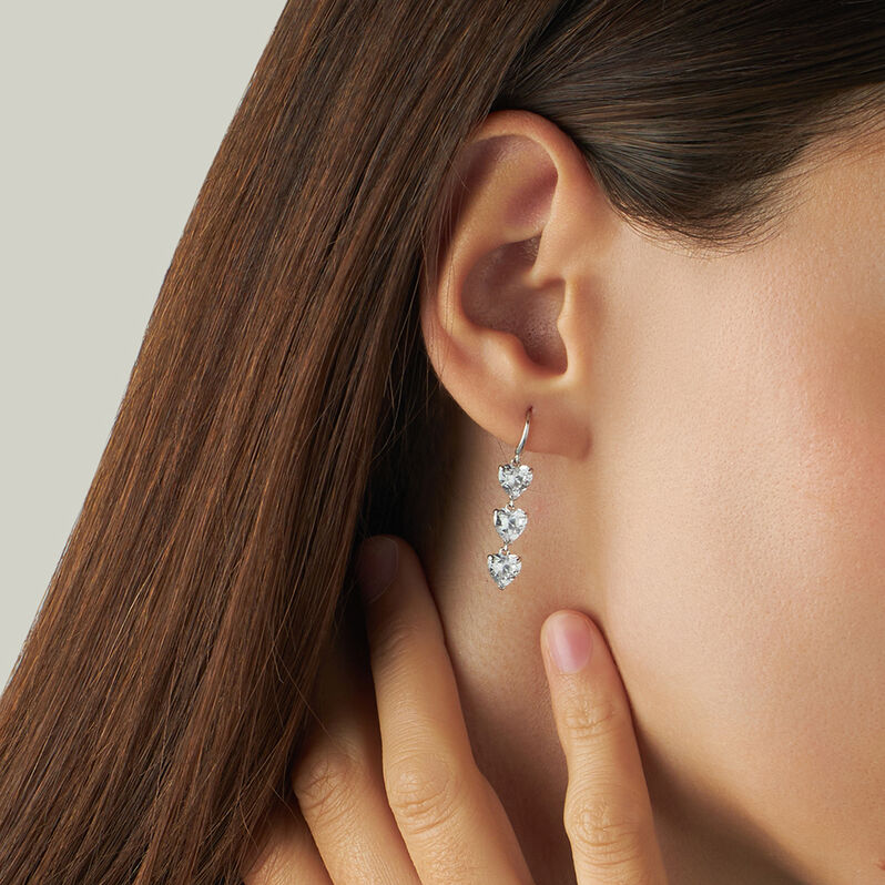 Orecchini Pendenti Claire Oro Bianco Cubic Zirconia - Orecchini Pendenti Donna | Stroili