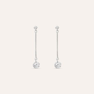 Orecchini Pendenti Punto Luce Claire Oro Bianco Cubic Zirconia