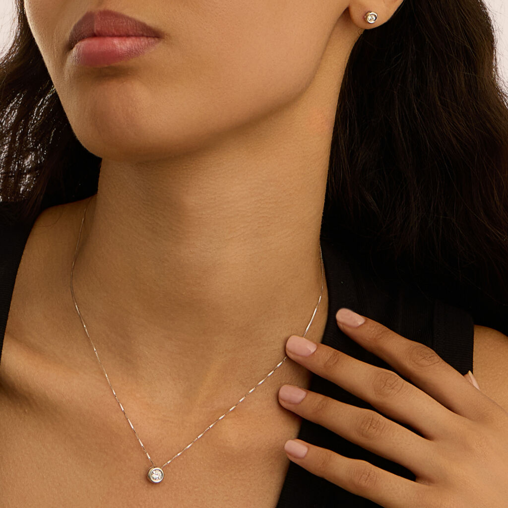 Collana Punto Luce Firmamenti Oro Bianco Diamante