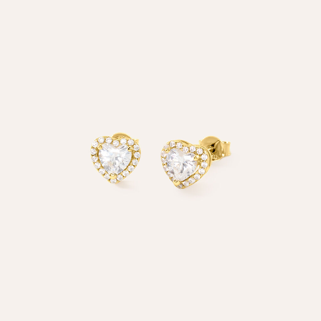 Orecchini Lobo Punto Luce Silver Glow Argento Dorato Cubic Zirconia