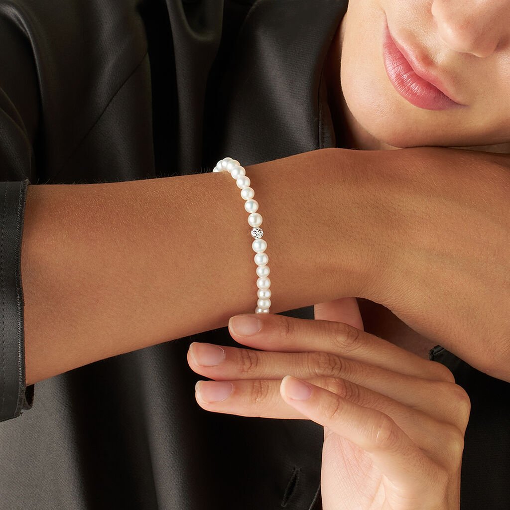 Bracciale Gabrielle Oro Bianco Perla D'Acqua Dolce - Bracciali Donna | Stroili