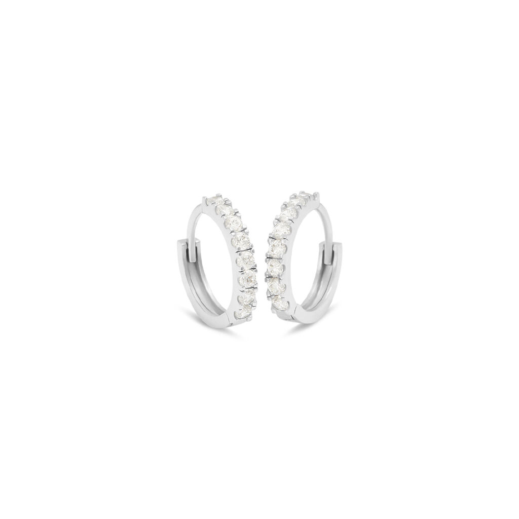Orecchini A Cerchio Toujours Oro Bianco Cubic Zirconia - Orecchini a Cerchio Donna | Stroili