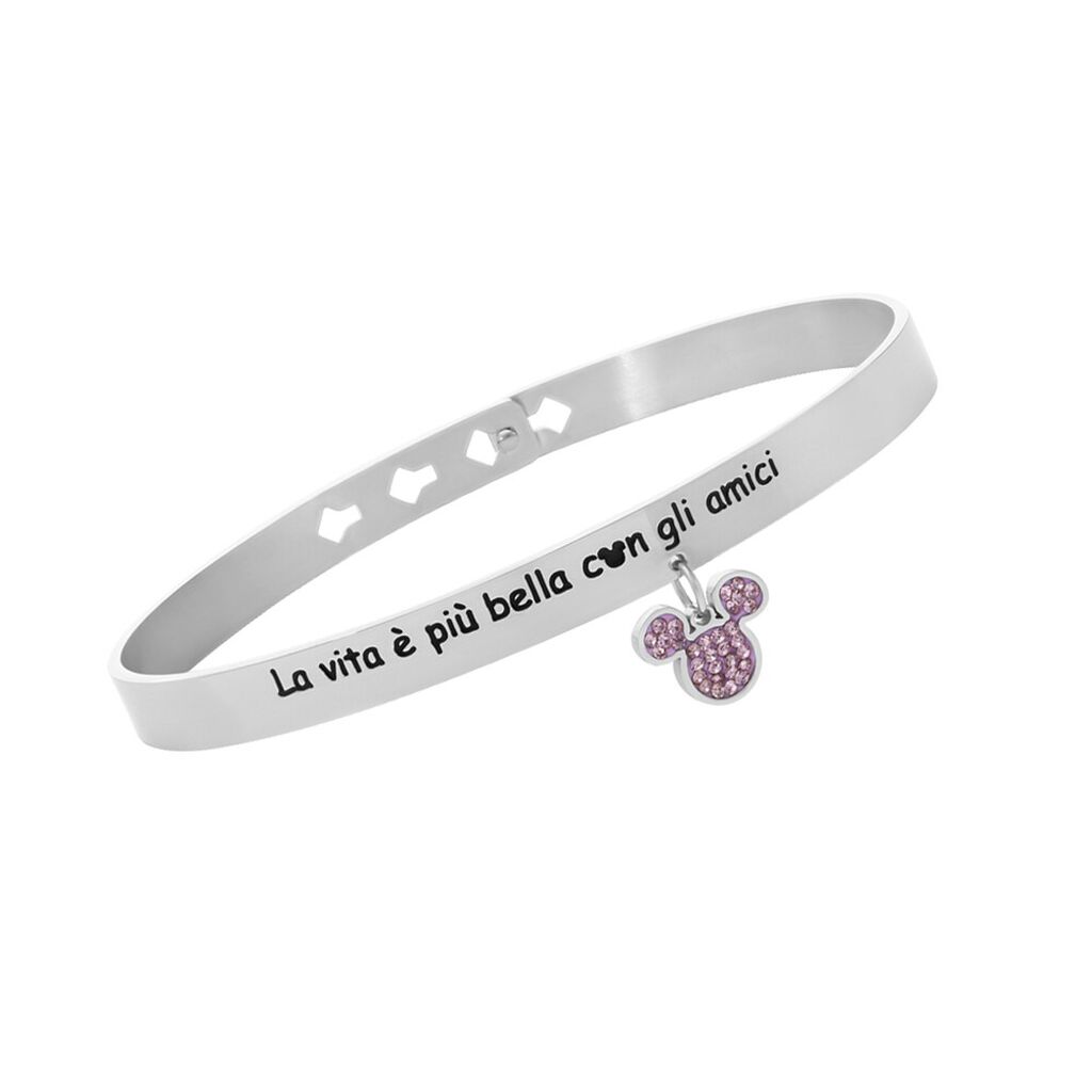 Bangle Lady Message Acciaio Cristallo - Bracciali Rigidi Donna | Stroili