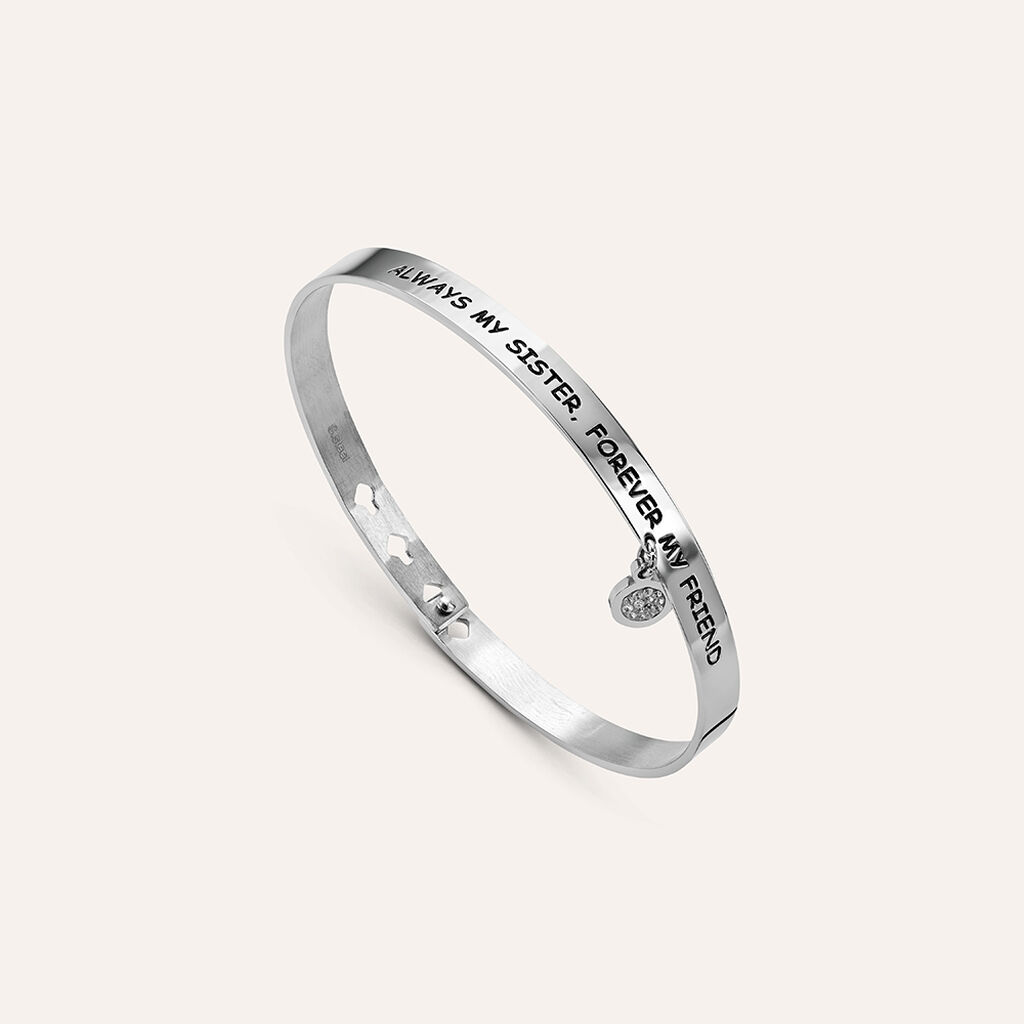 Bangle Lady Message Acciaio Cristallo - Bracciali Rigidi Donna | Stroili