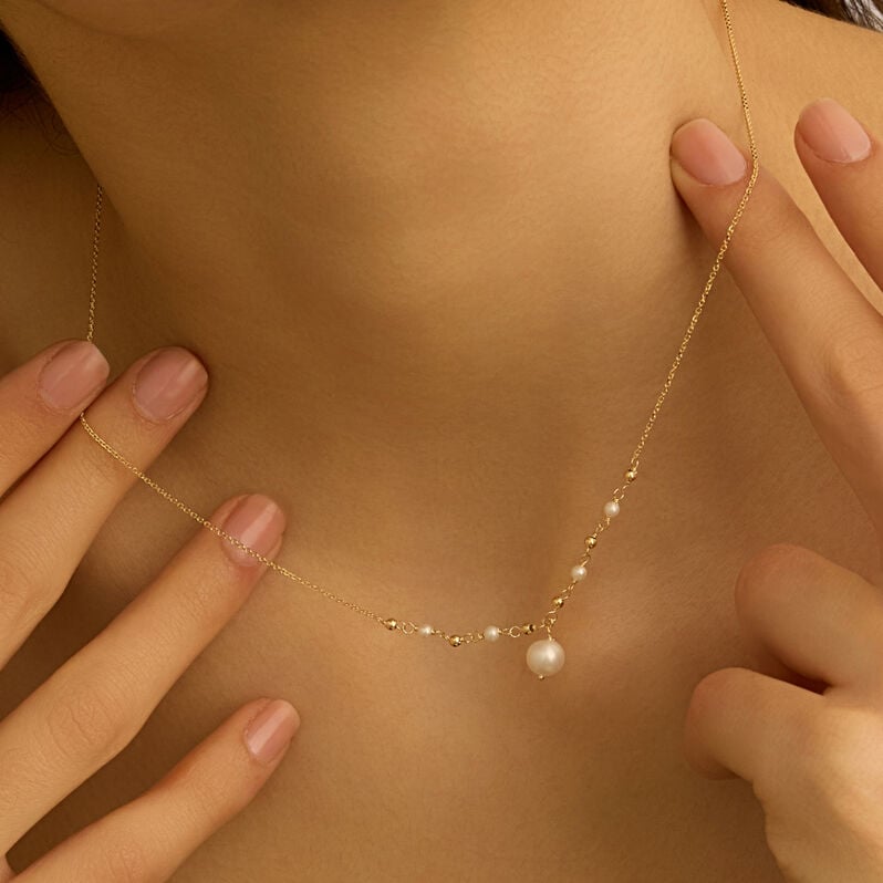 Collana Gabrielle Oro Giallo Perla D'Acqua Dolce - Collane Donna | Stroili