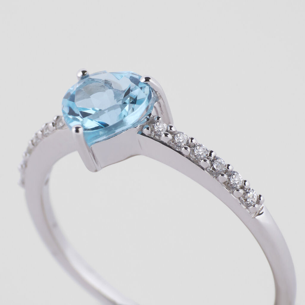 Anello Solitario Amélie Oro Bianco Topazio Cubic Zirconia - Anelli con Pietre Donna | Stroili
