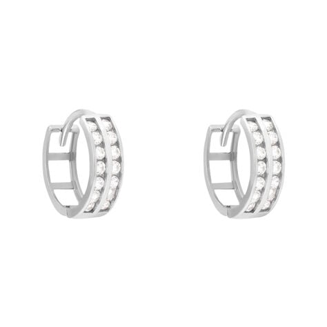 Orecchini A Cerchio Toujours Oro Bianco Cubic Zirconia - Orecchini a Cerchio Donna | Stroili