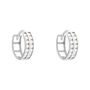 Orecchini A Cerchio Toujours Oro Bianco Cubic Zirconia