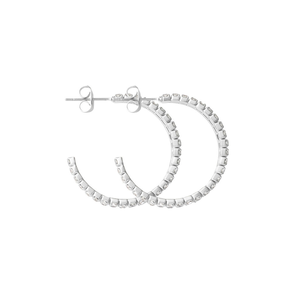 Orecchini A Cerchio Romantic Shine Metallo Cristallo - Orecchini a Cerchio Donna | Stroili
