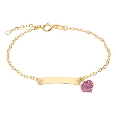 Bracciale Con Targhetta Holy Oro Giallo Cristallo