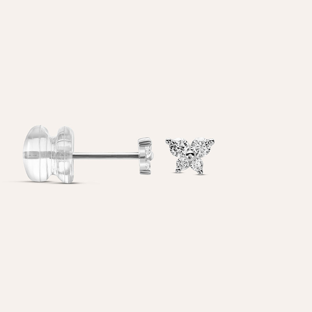 Orecchini Lobo Bon Ton Oro Bianco Cubic Zirconia - Orecchini a Lobo Donna | Stroili