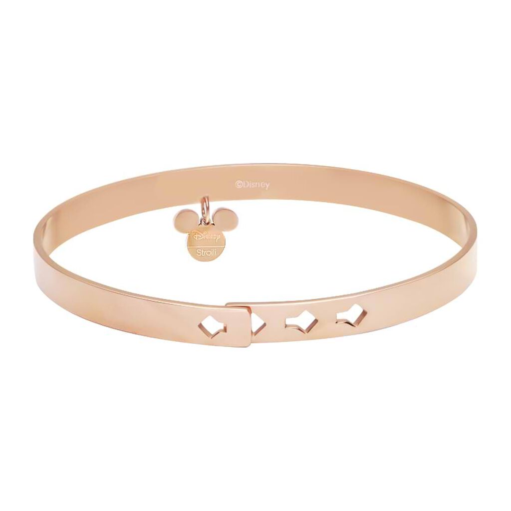Bangle Lady Message Acciaio Rosato Disney e Cristalli - Bracciali Donna | Stroili