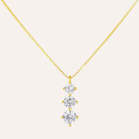 Collana Trilogy Claire Oro Giallo Cubic Zirconia - Collane Donna | Stroili