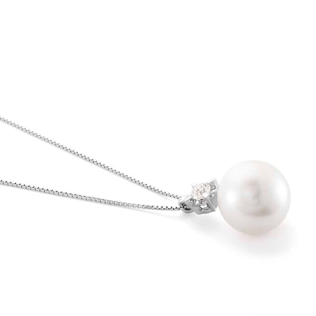Collana Gold Pearls Oro Bianco Perla D'Acqua Dolce Diamante - Collane Donna | Stroili