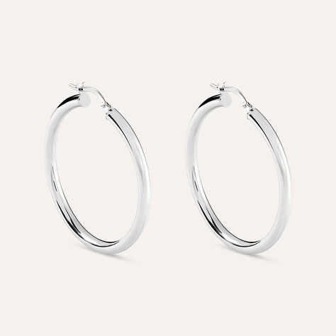 Orecchini A Cerchio Toujours Oro Bianco - Orecchini a Cerchio Donna | Stroili