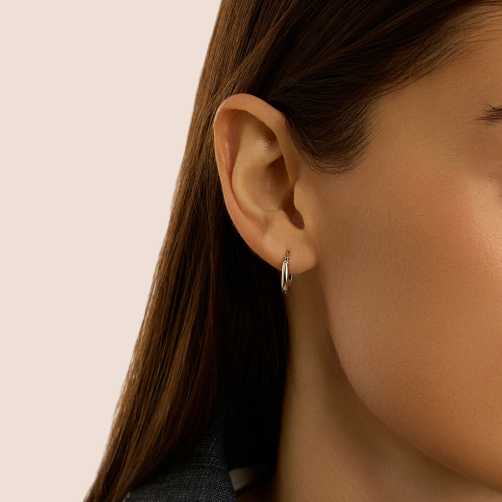 Orecchini A Cerchio Toujours Oro Bianco