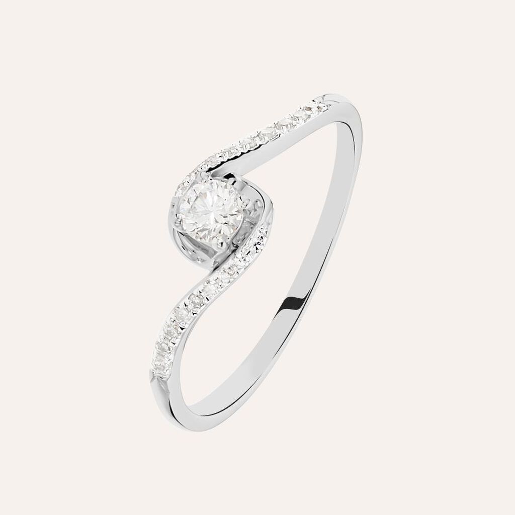 Anello Solitario Sophia Oro Bianco Diamante