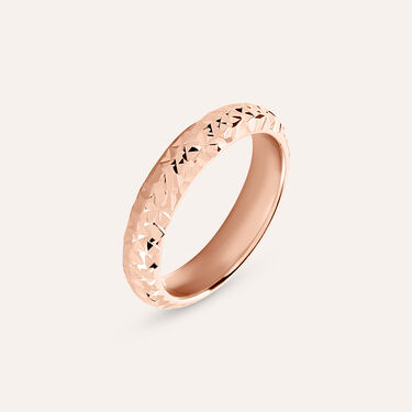 Fede Classica Leggera Diamantata 4 mm Oro Rosa