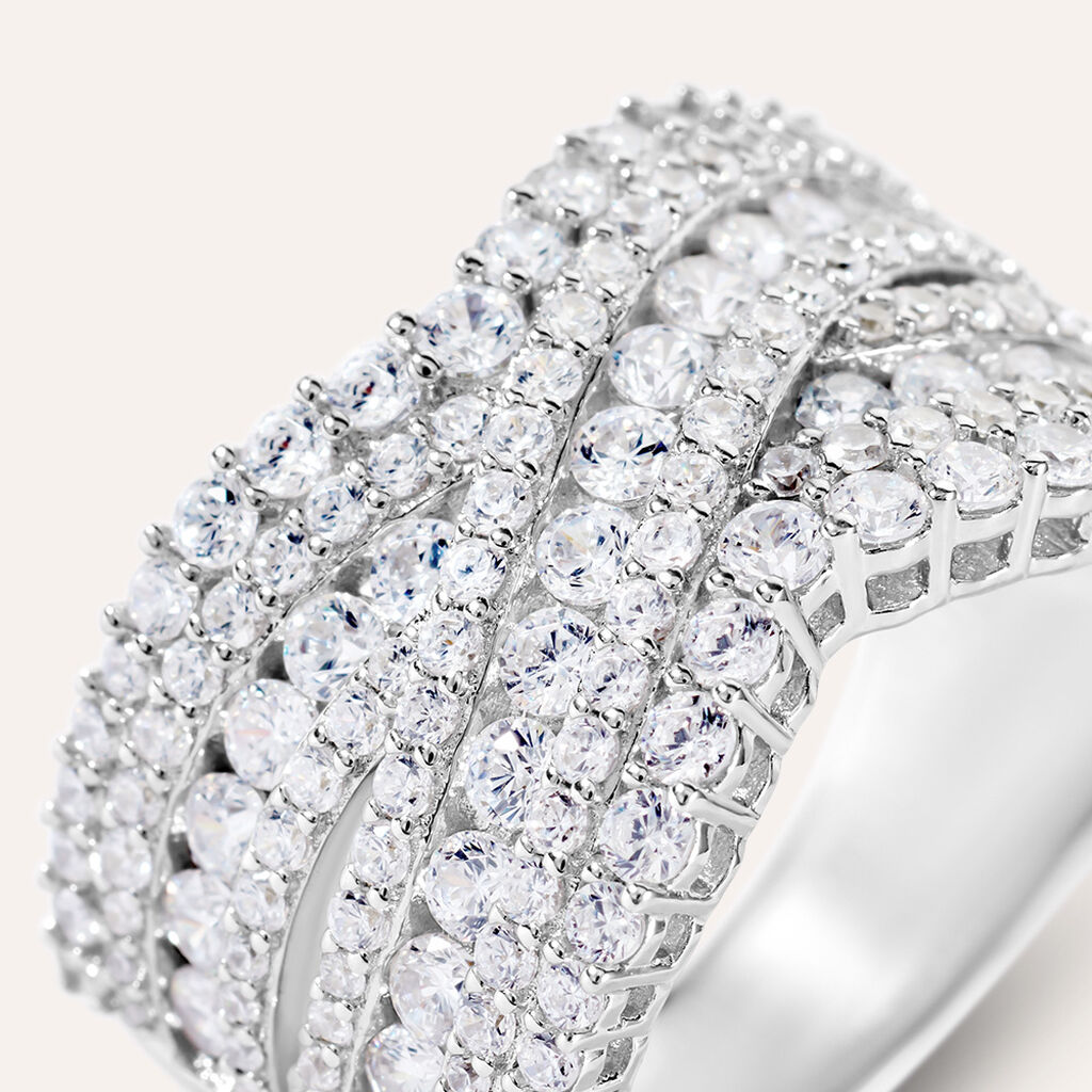 Anello Fascia Red Carpet Argento Rodiato Cubic Zirconia