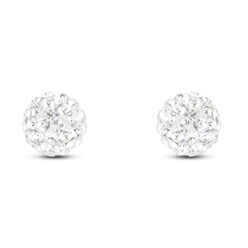 Orecchini Lobo Crystal Gold Oro Bianco Cristallo - Orecchini a Lobo Donna | Stroili