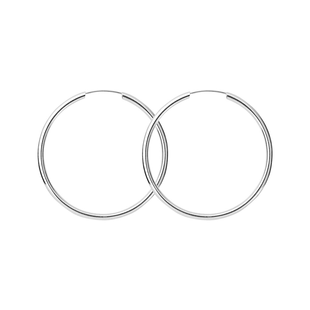 Orecchini A Cerchio Toujours Oro Bianco - Orecchini a Cerchio Donna | Stroili