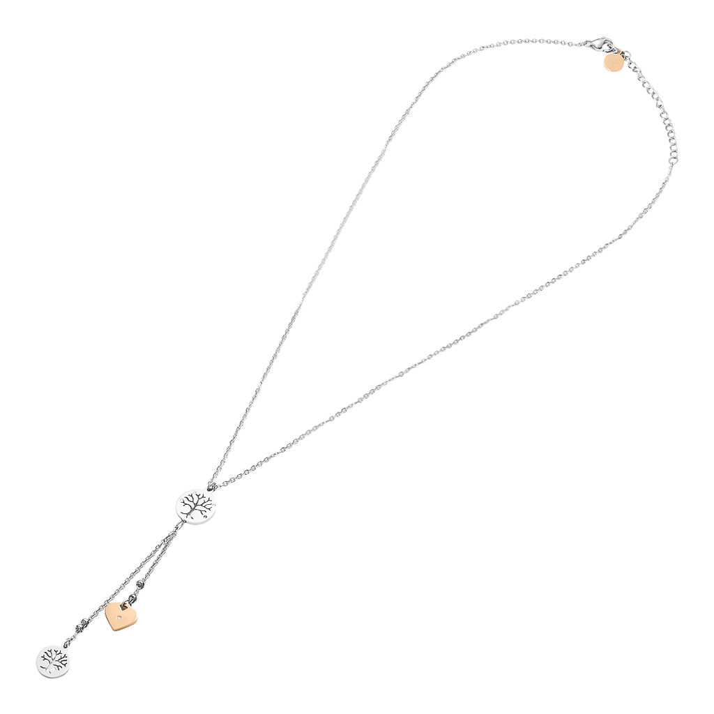 Collana Lady Chic Acciaio Bicolore Bianco / Rosa Cristallo - Collane Donna | Stroili