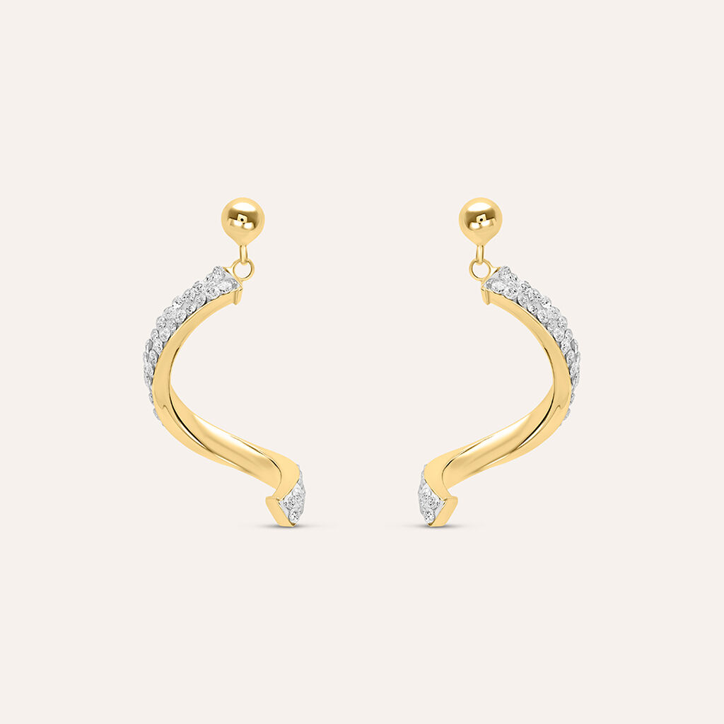 Orecchini Pendenti Christelle Oro Giallo Cristallo - Orecchini Pendenti Donna | Stroili