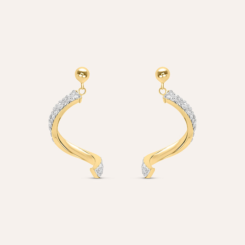 Orecchini Pendenti Christelle Oro Giallo Cristallo - Orecchini Pendenti Donna | Stroili