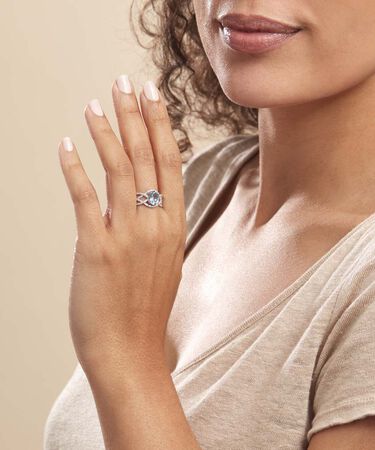 Anello Am&eacute;lie Oro Bianco Topazio Cubic Zirconia