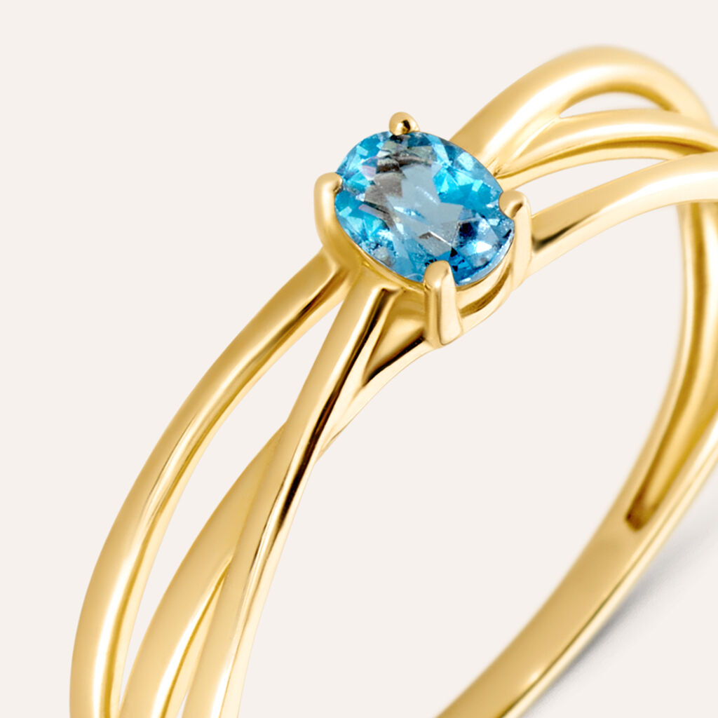 Anello Solitario Am&eacute;lie Oro Giallo Topazio