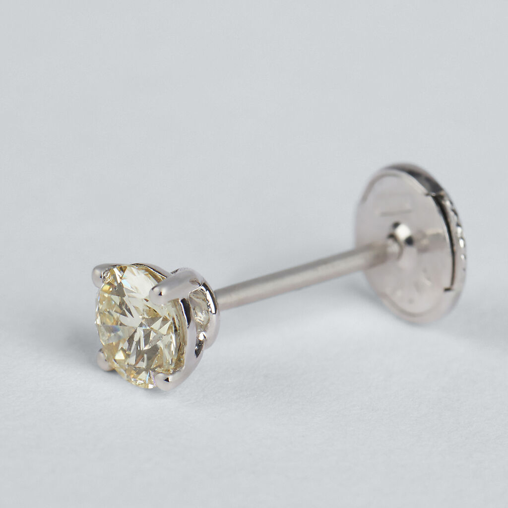 Orecchini Lobo Punto Luce Diamade Oro Bianco Diamante Lab-Grown