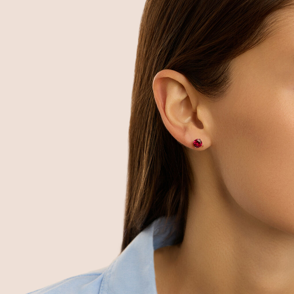 Orecchini Lobo Punto Luce Silver Rainbow Argento Rosa Cubic Zirconia