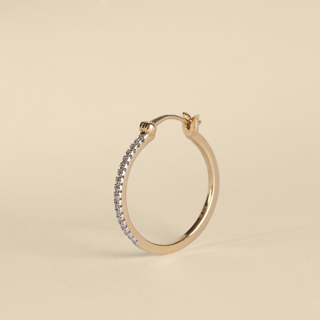 Orecchini A Cerchio Grace Oro Giallo Diamante - Orecchini a Cerchio Donna | Stroili