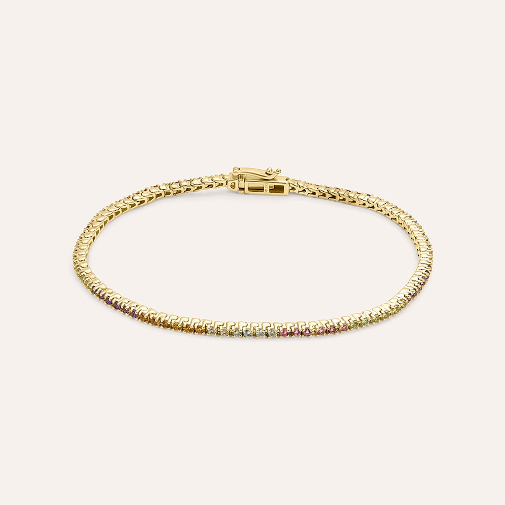 Bracciale Am&eacute;lie Oro Giallo Ametista Citrino Topazio Tormalina Peridoto