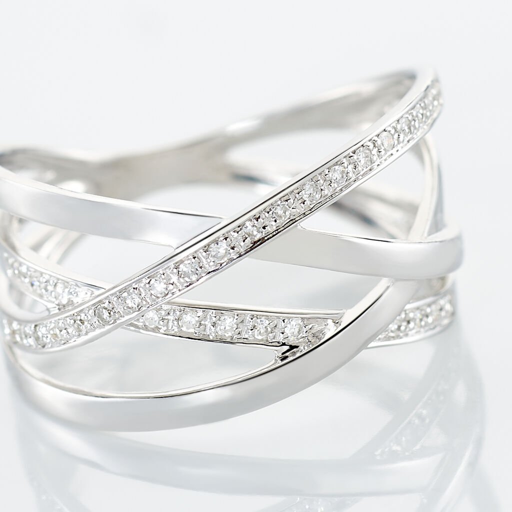 Anello Fascia Sophia Oro Bianco Diamante - Anelli con Pietre Donna | Stroili