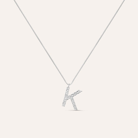 Collana Diamond Letters Oro Bianco Diamante - Collane Donna | Stroili
