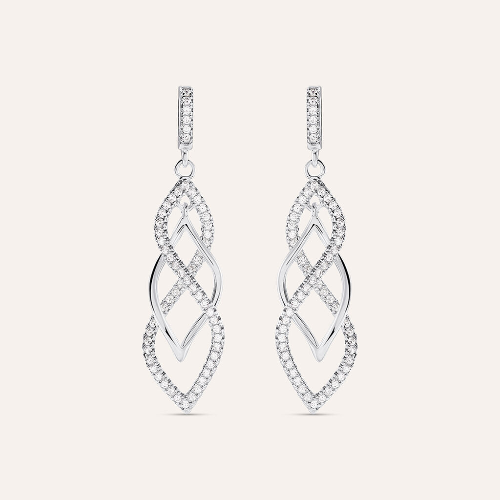 Orecchini Pendenti Silver Shine Argento Rodiato Cubic Zirconia