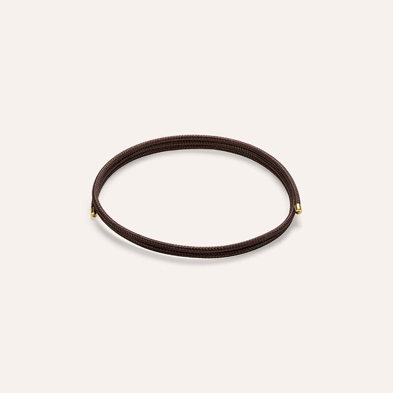 Choker Magnetico Cordino Marrone e Acciaio Dorato - Catenina Unisex | Stroili