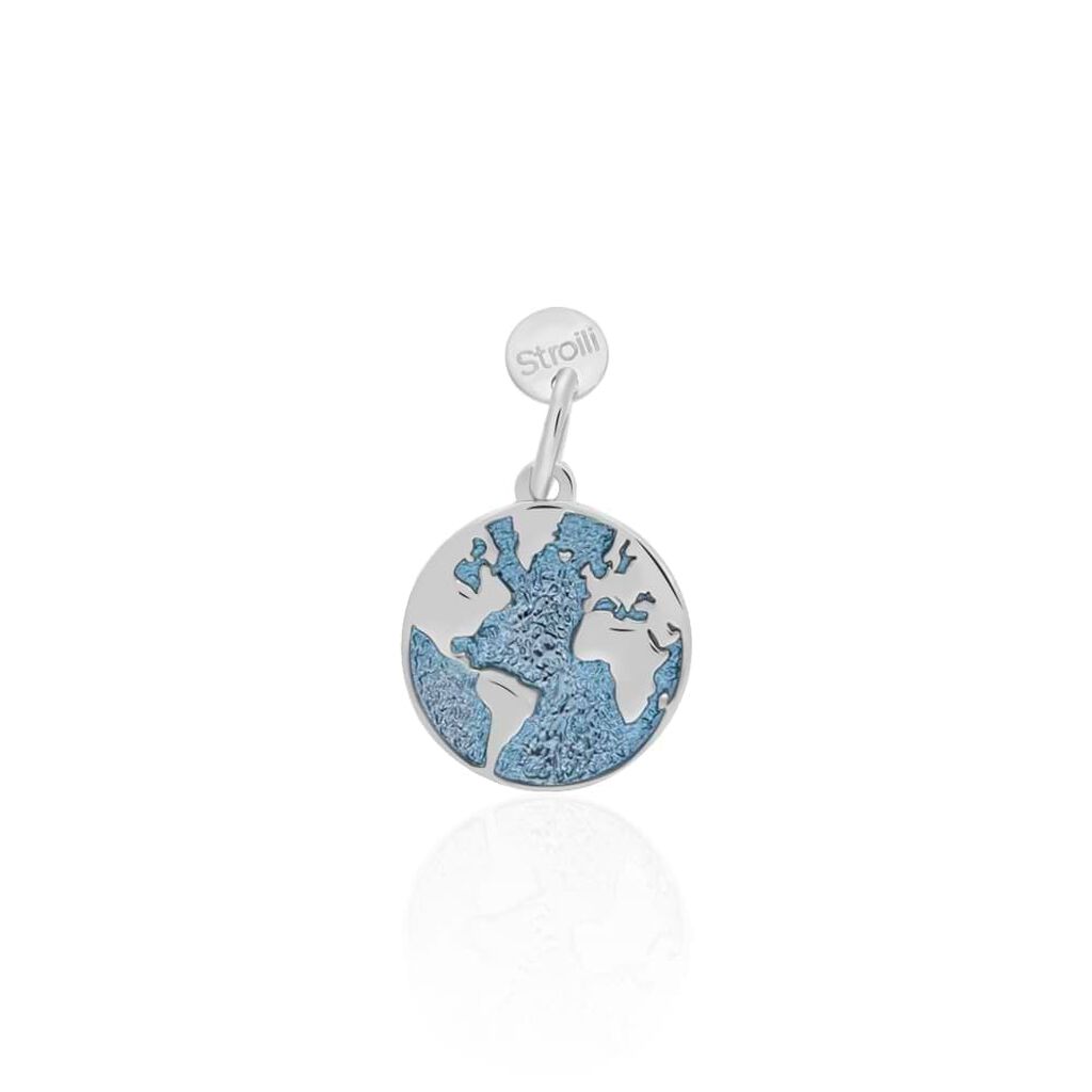 Charm in argento rodiato con simbolo mondo - Charms Donna | Stroili