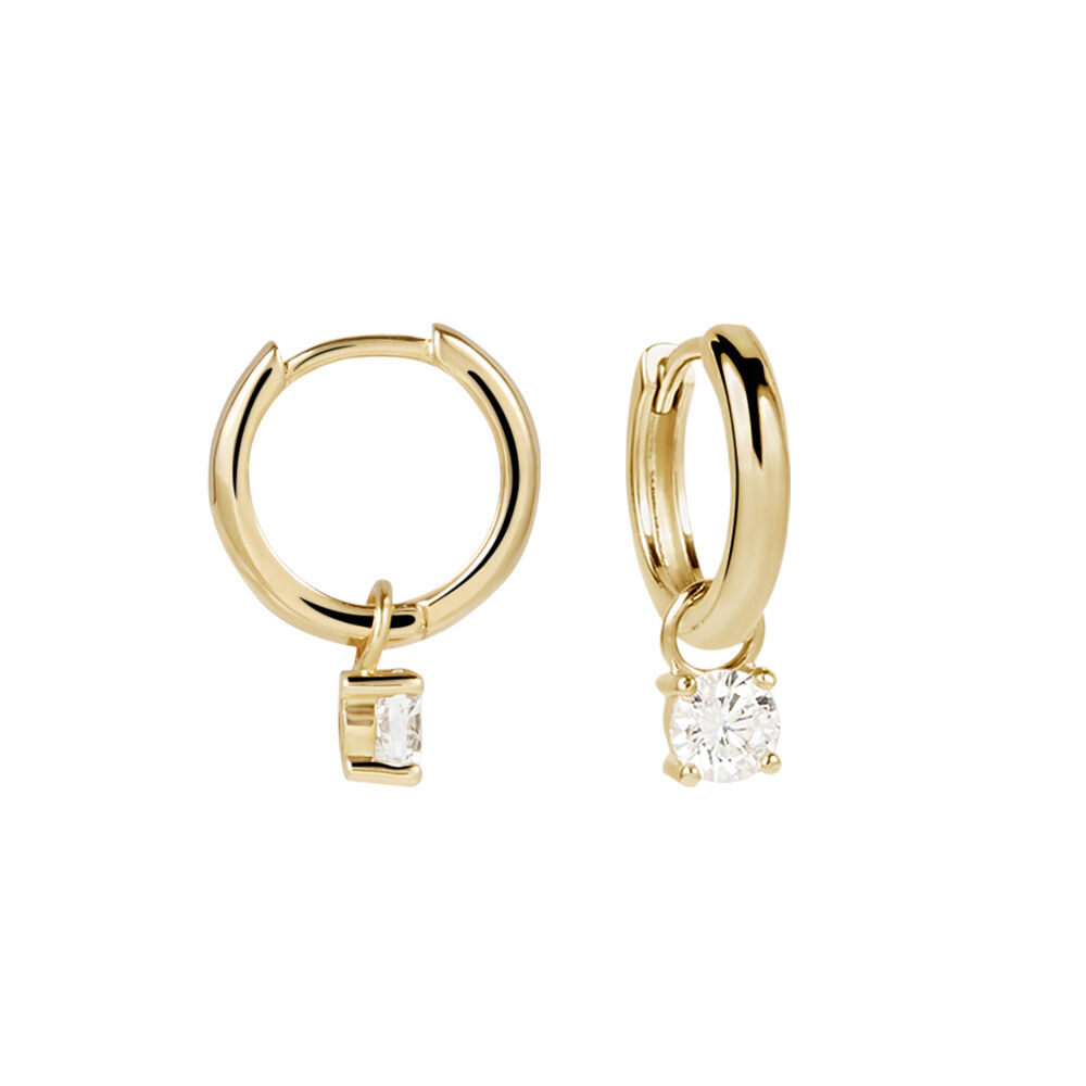 Orecchini a cerchio Huggie placcato in oro 14k da donna impermeabili in stile co