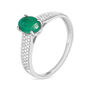 Anello Solitario Charlotte Oro Bianco Smeraldo Diamante