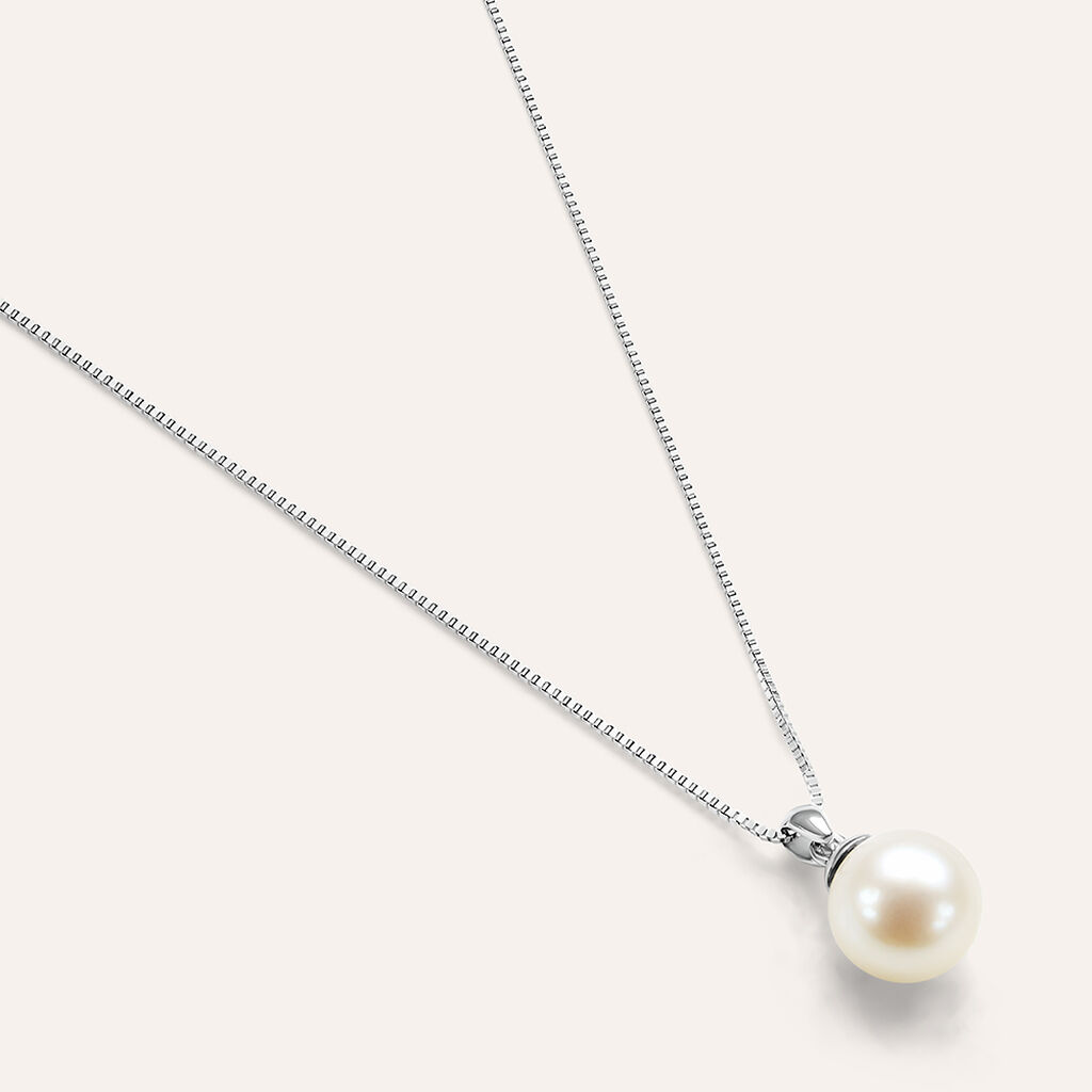 Collana Gabrielle Oro Bianco Perla Akoya