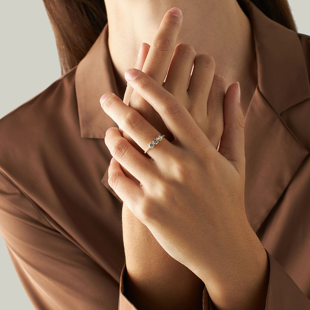 Anello Trilogy Claire Oro Giallo Cubic Zirconia - Anelli con Pietre Donna | Stroili