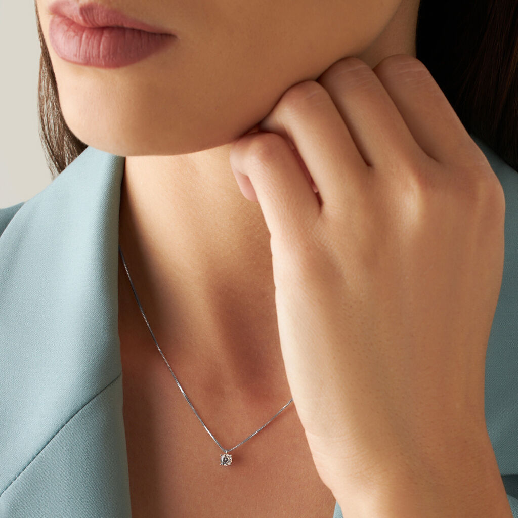 Collana Punto Luce Claire Oro Bianco Cubic Zirconia