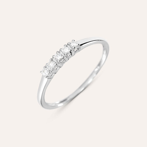 Anello Riviere Grace Oro Bianco Diamante - Anelli Riviere Donna | Stroili