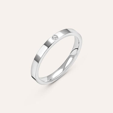 Fede Comoda Squadrata 2.5 mm Oro Bianco Diamante
