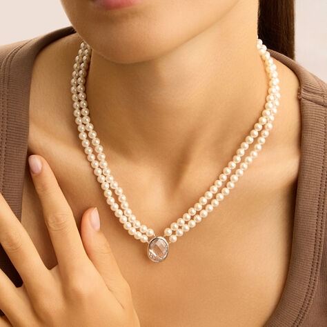 Collana Silver Pearls Argento Rodiato Perla sintentica Cubic Zirconia - Collane Donna | Stroili